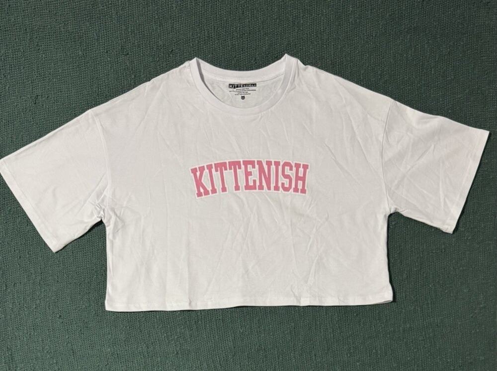 Kittenish - Short Sleeve Crop T-shirt 100% Cotton Women's Size XXL
